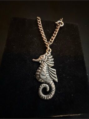 Taxco Seahorse Sterling Silver Pendant on Sterling Silver Bracelet